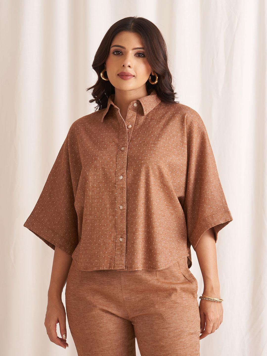 Rerasa Oversized Linen Blend Shirt