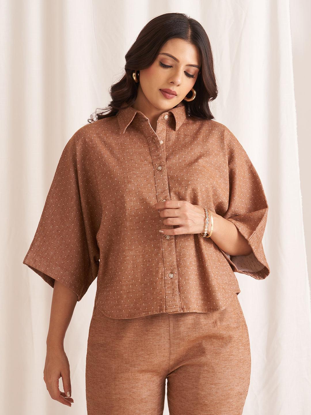 Rerasa Oversized Linen Blend Shirt