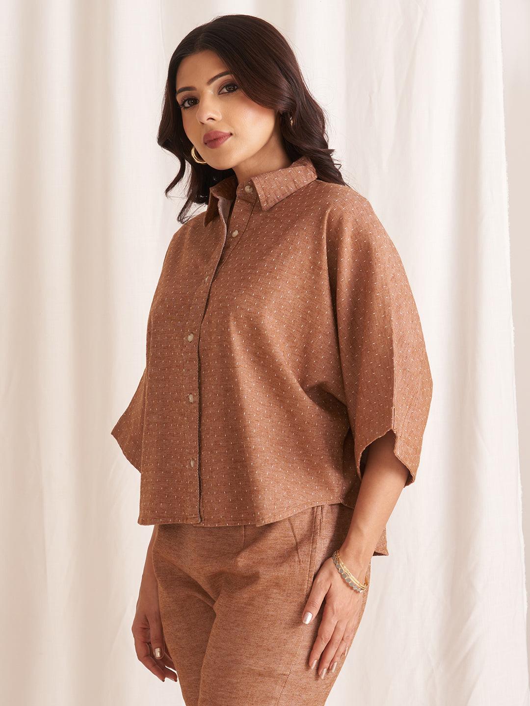 Rerasa Oversized Linen Blend Shirt