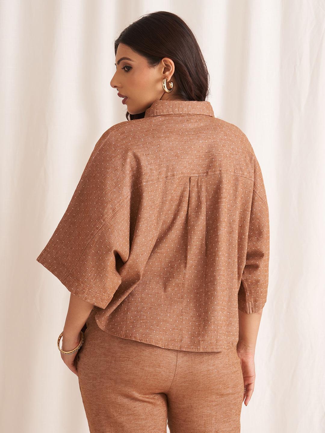 Rerasa Oversized Linen Blend Shirt