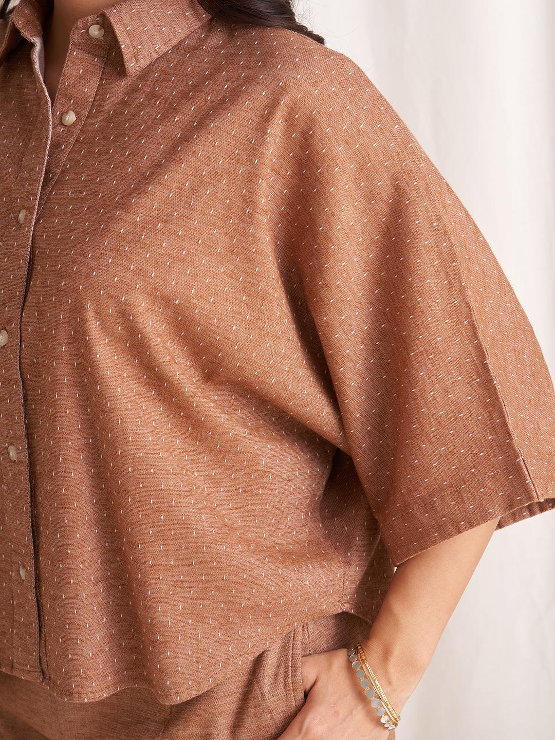Rerasa Oversized Linen Blend Shirt