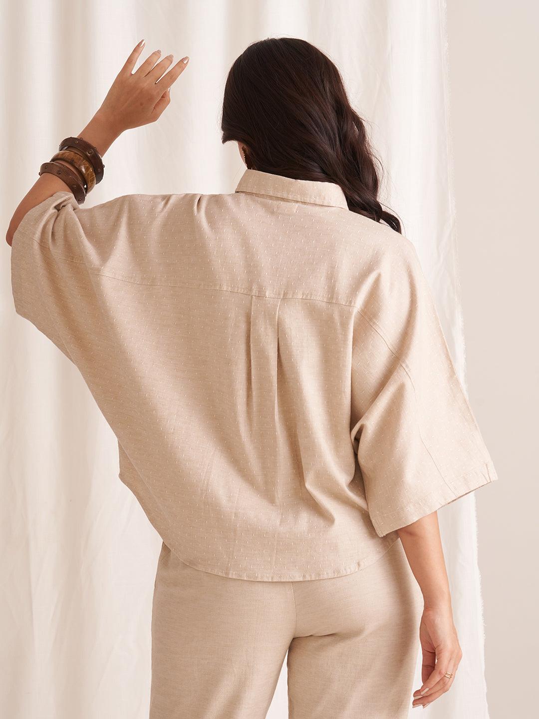 Rerasa Oversized Linen Blend Shirt