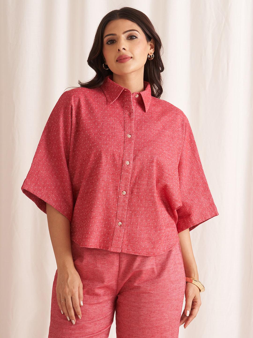 Rerasa Oversized Linen Blend Shirt