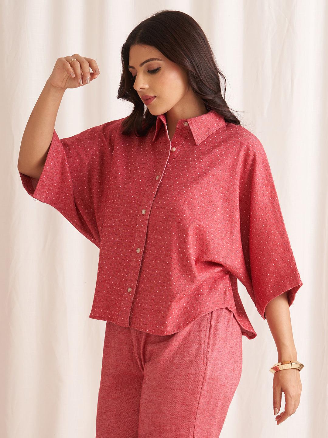 Rerasa Oversized Linen Blend Shirt