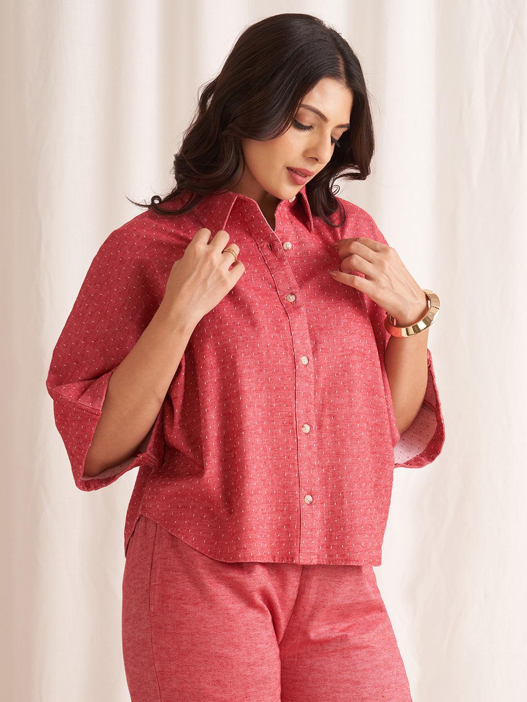 Rerasa Oversized Linen Blend Shirt