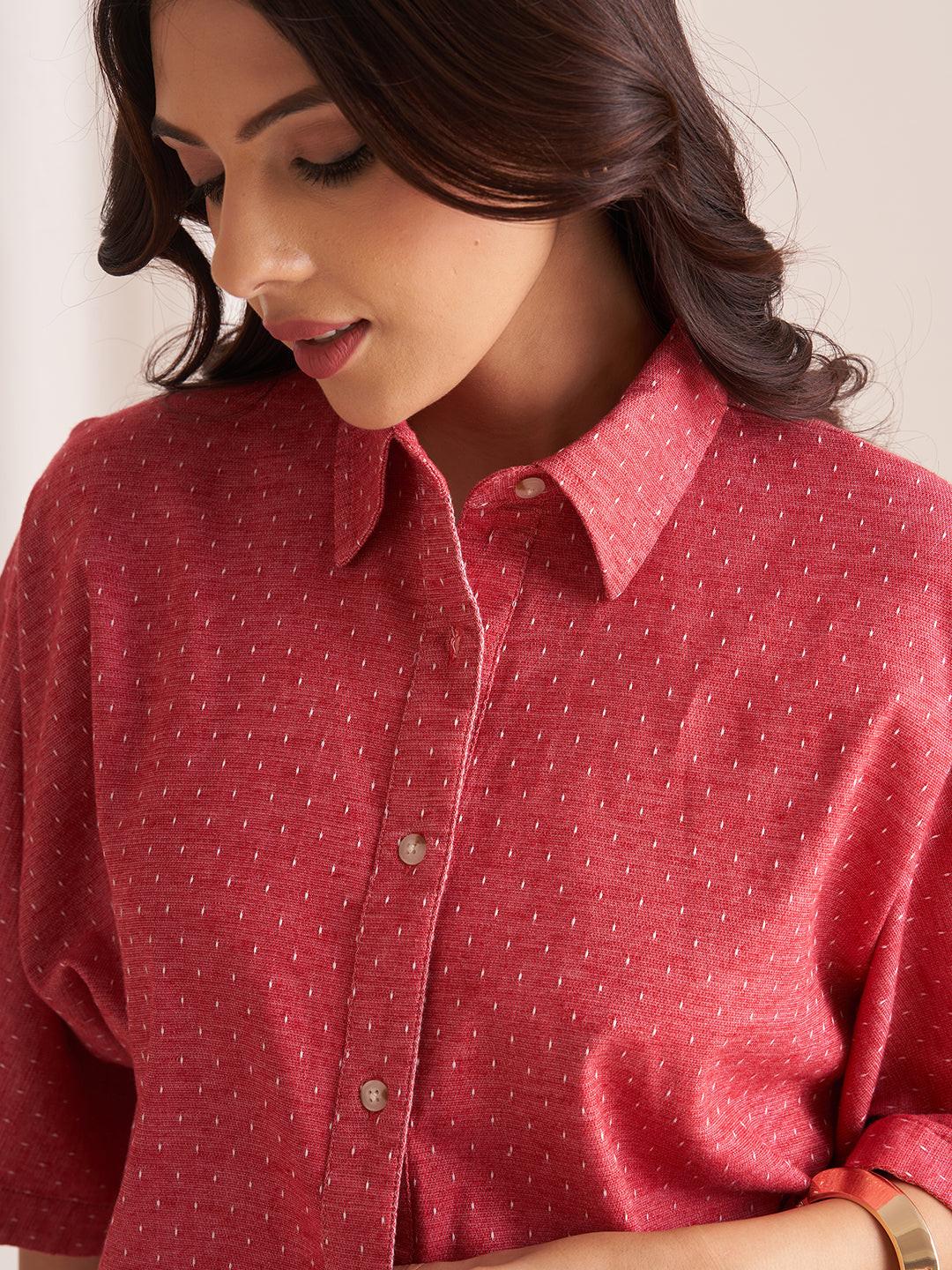 Rerasa Oversized Linen Blend Shirt