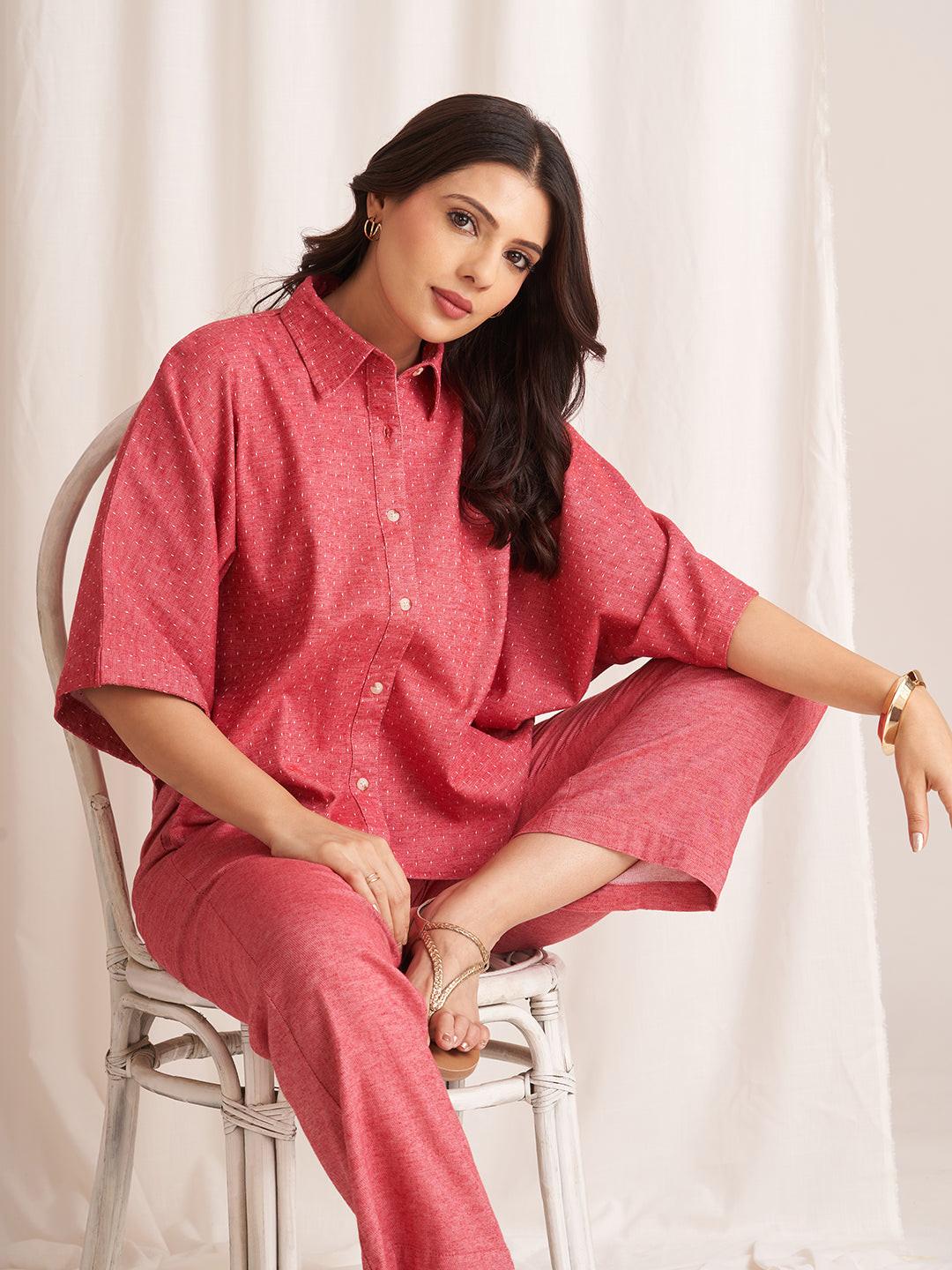 Rerasa Oversized Linen Blend Shirt
