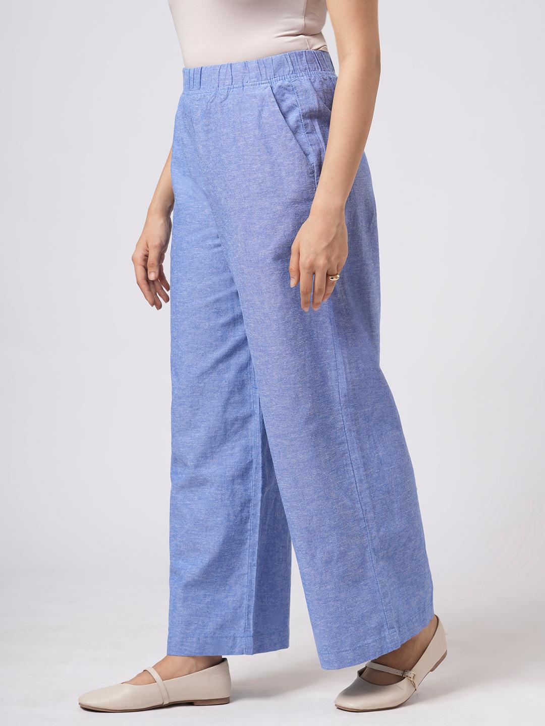 Linen Blend Pull On Pants.