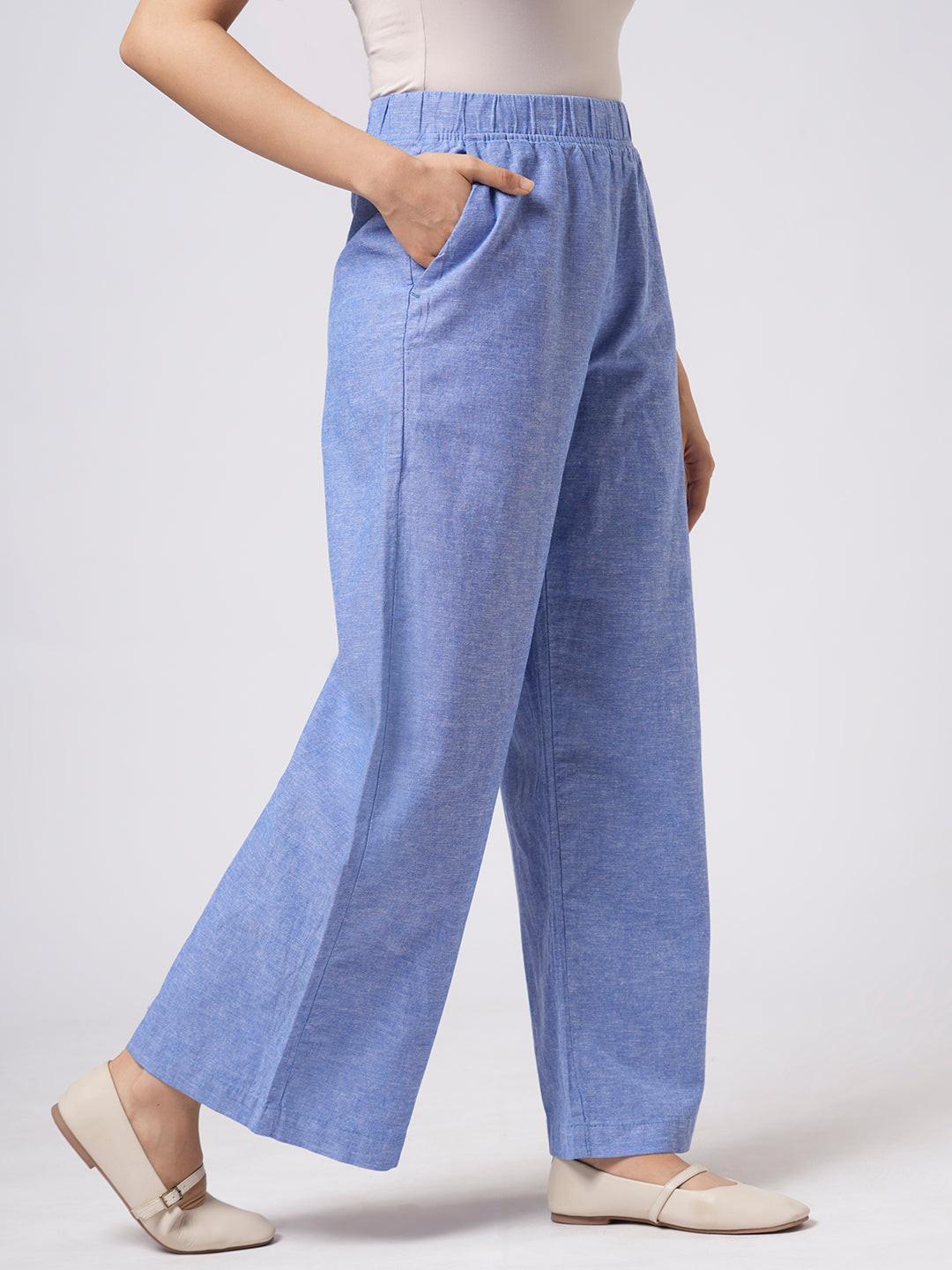 Linen Blend Pull On Pants.