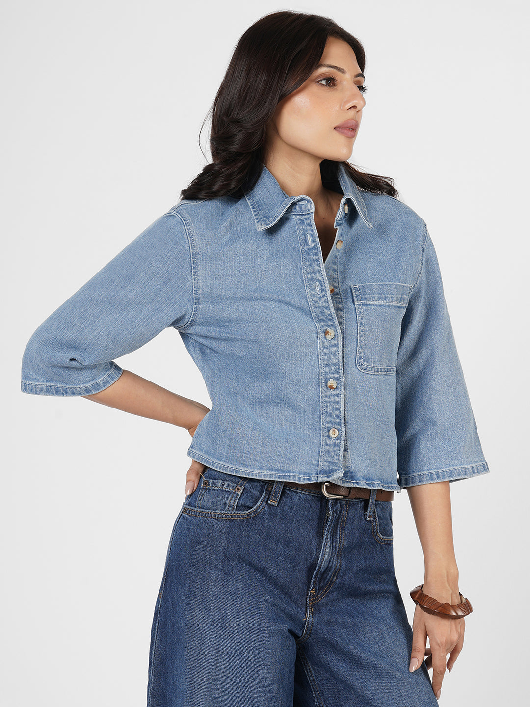 Relaxed Fit Denim Shirt by Rerasa
