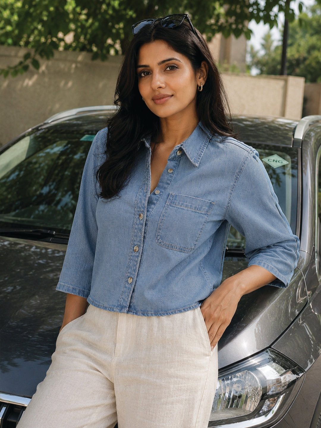 Relaxed Fit Denim Shirt by Rerasa