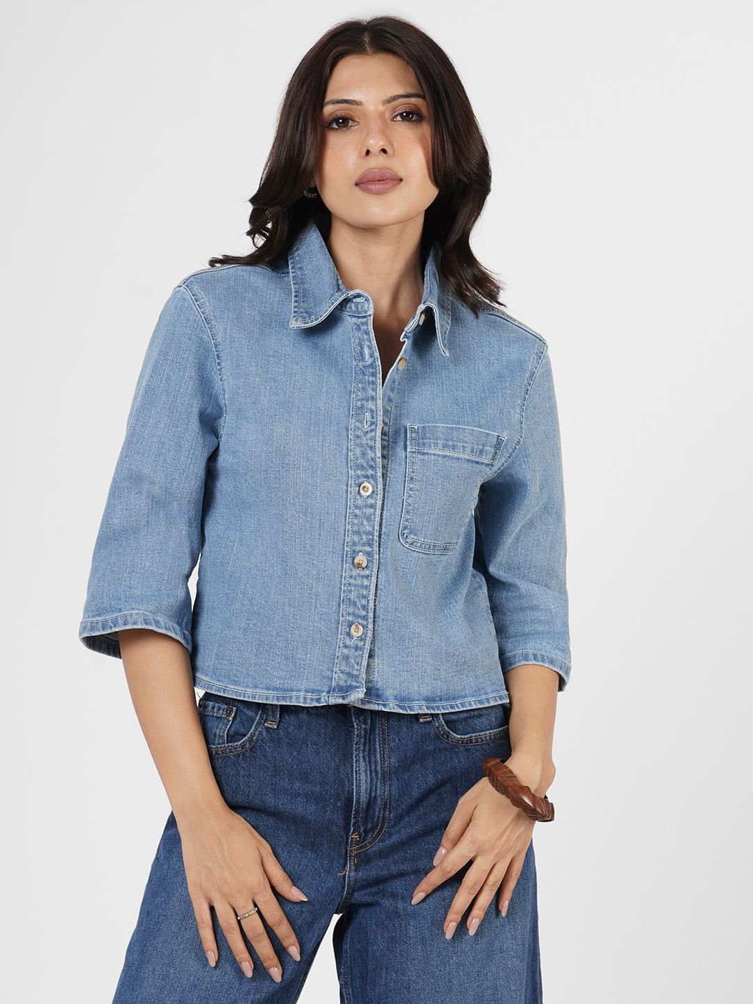Relaxed Fit Denim Shirt by Rerasa