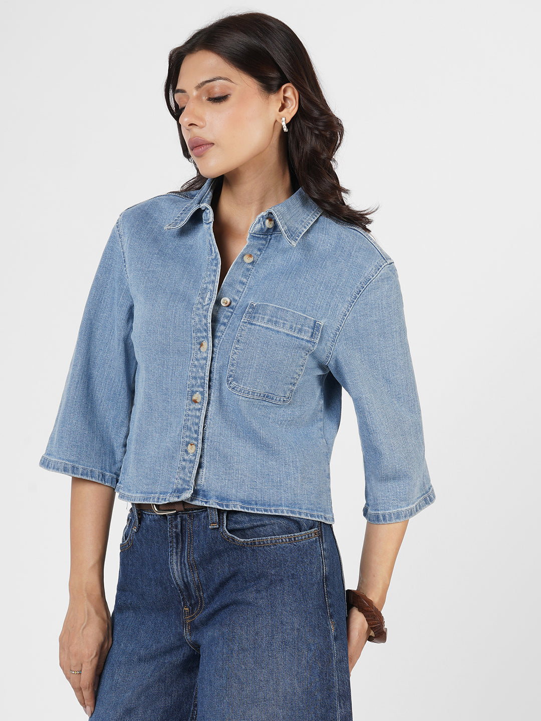Relaxed Fit Denim Shirt by Rerasa