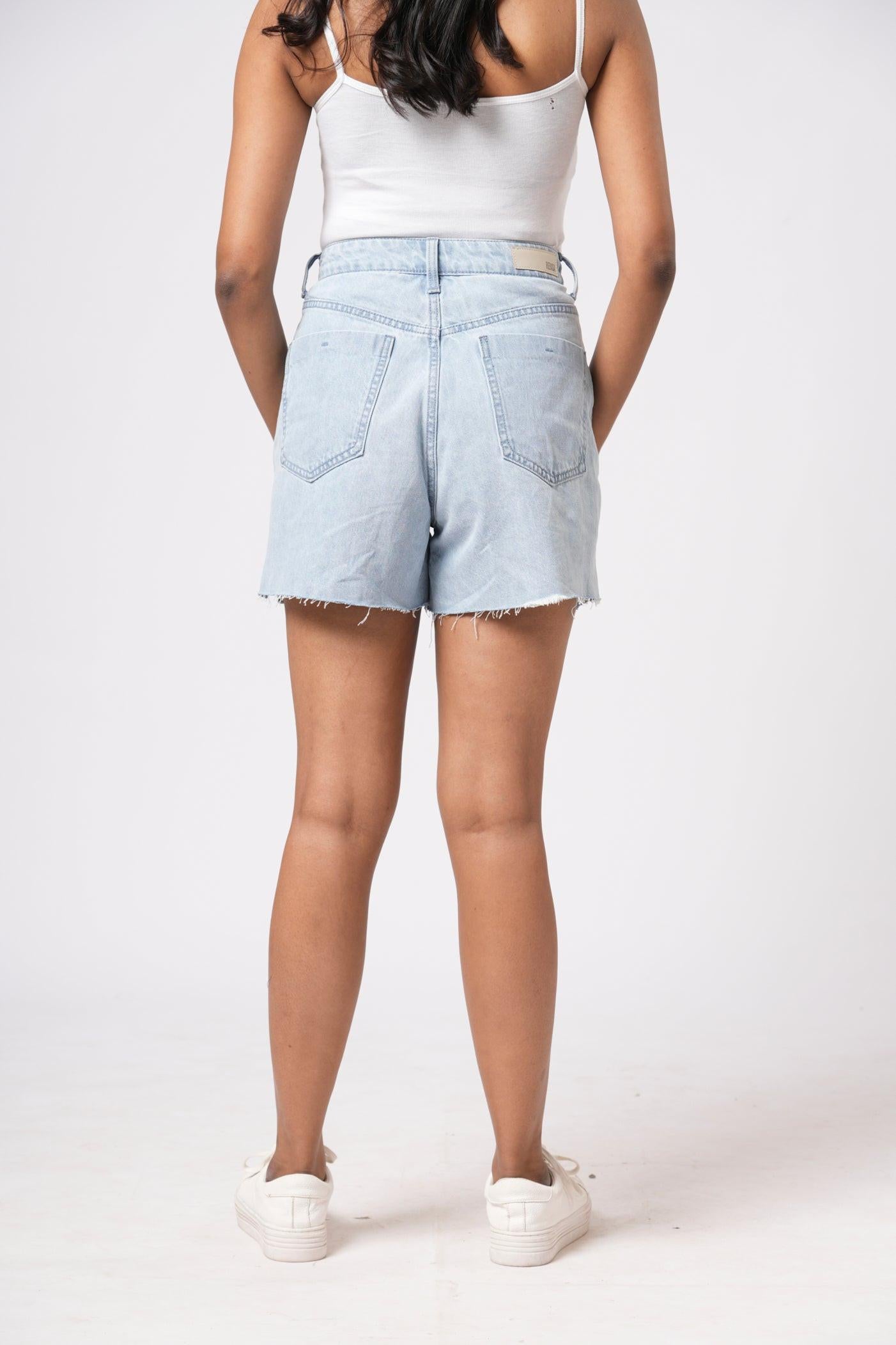 Rerasa_Ripped_Denim_Shorts_Ice blue 