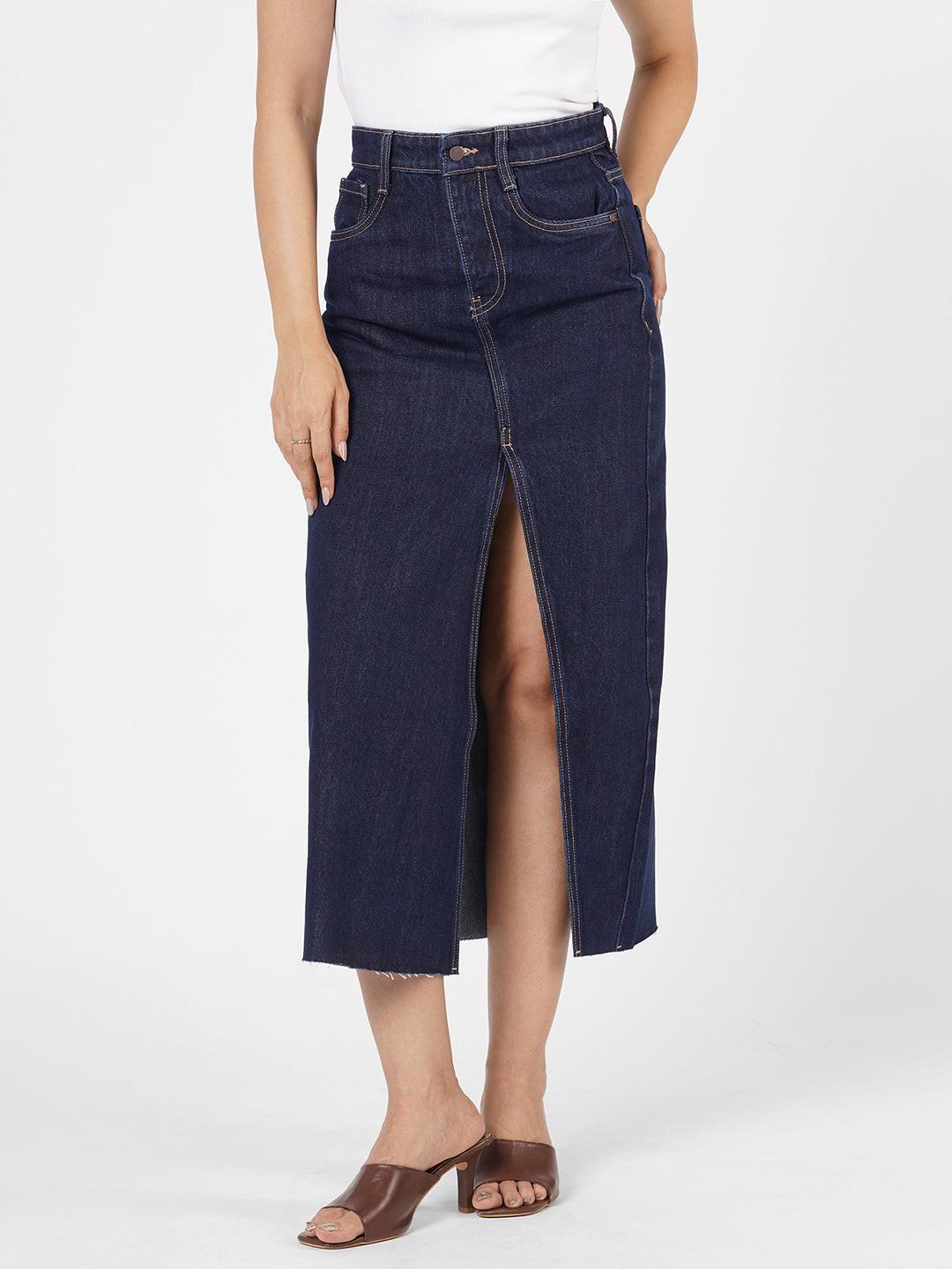 Indigo denim skirt by Rerasa