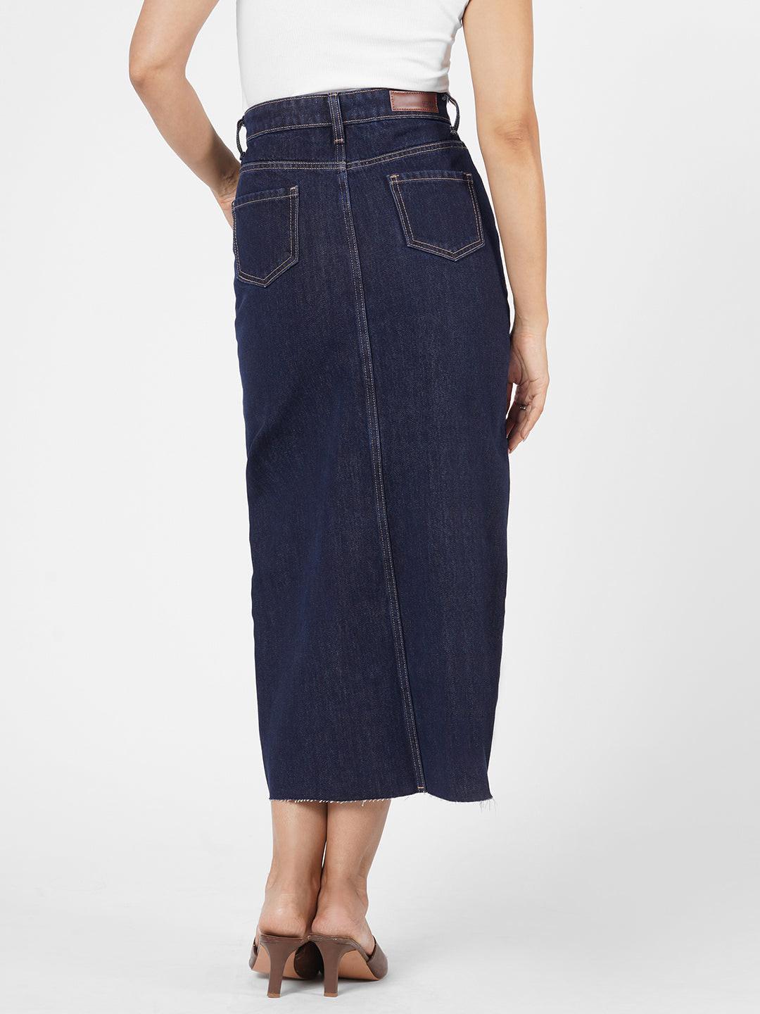 Indigo denim skirt by Rerasa