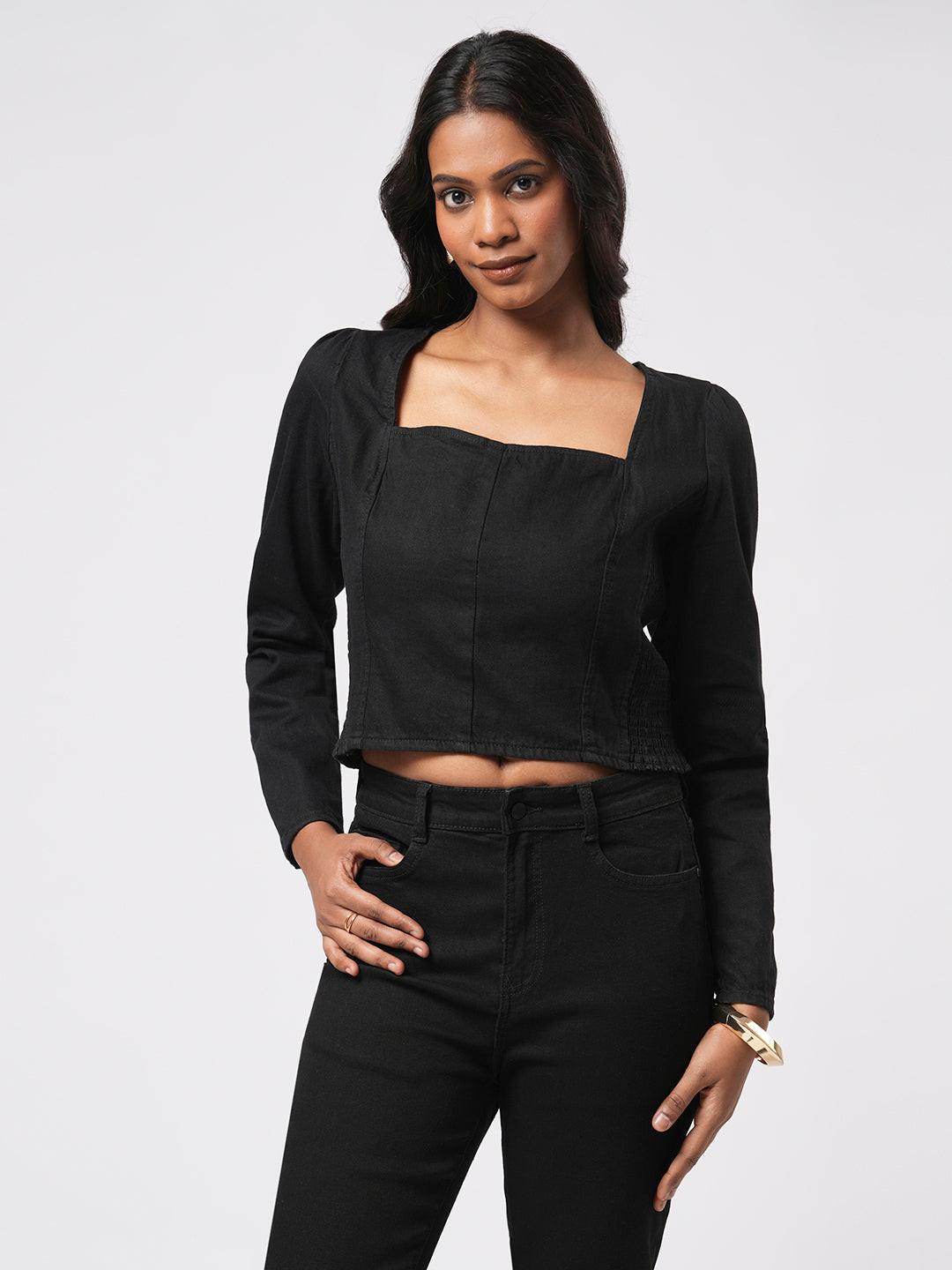 Sweetheart Denim Corset Top.