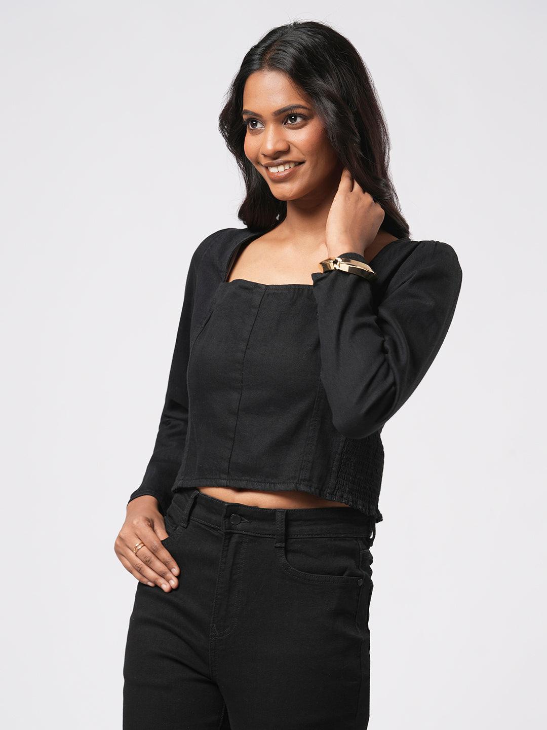 Sweetheart Denim Corset Top.