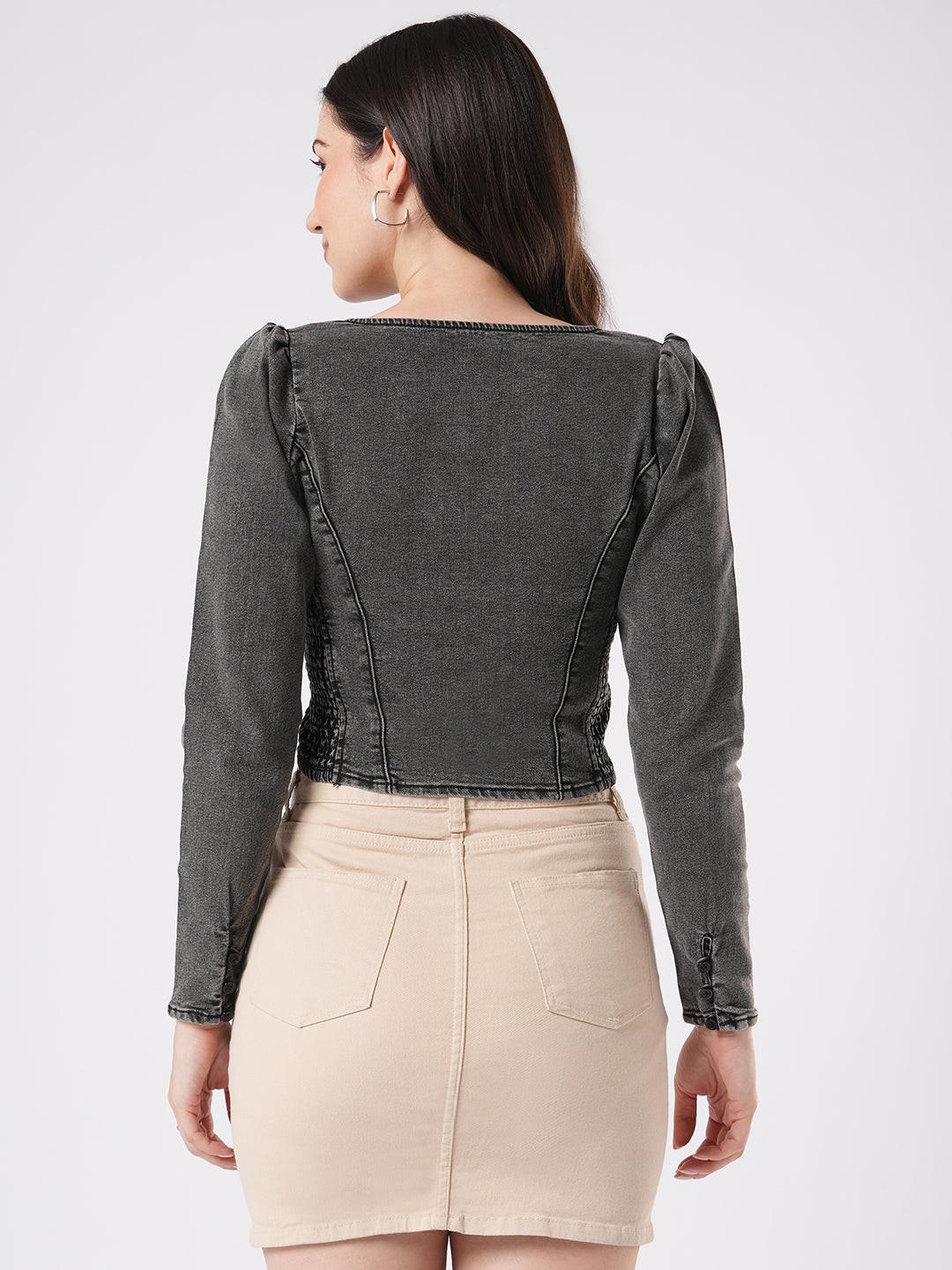Sweetheart Denim Corset Top.