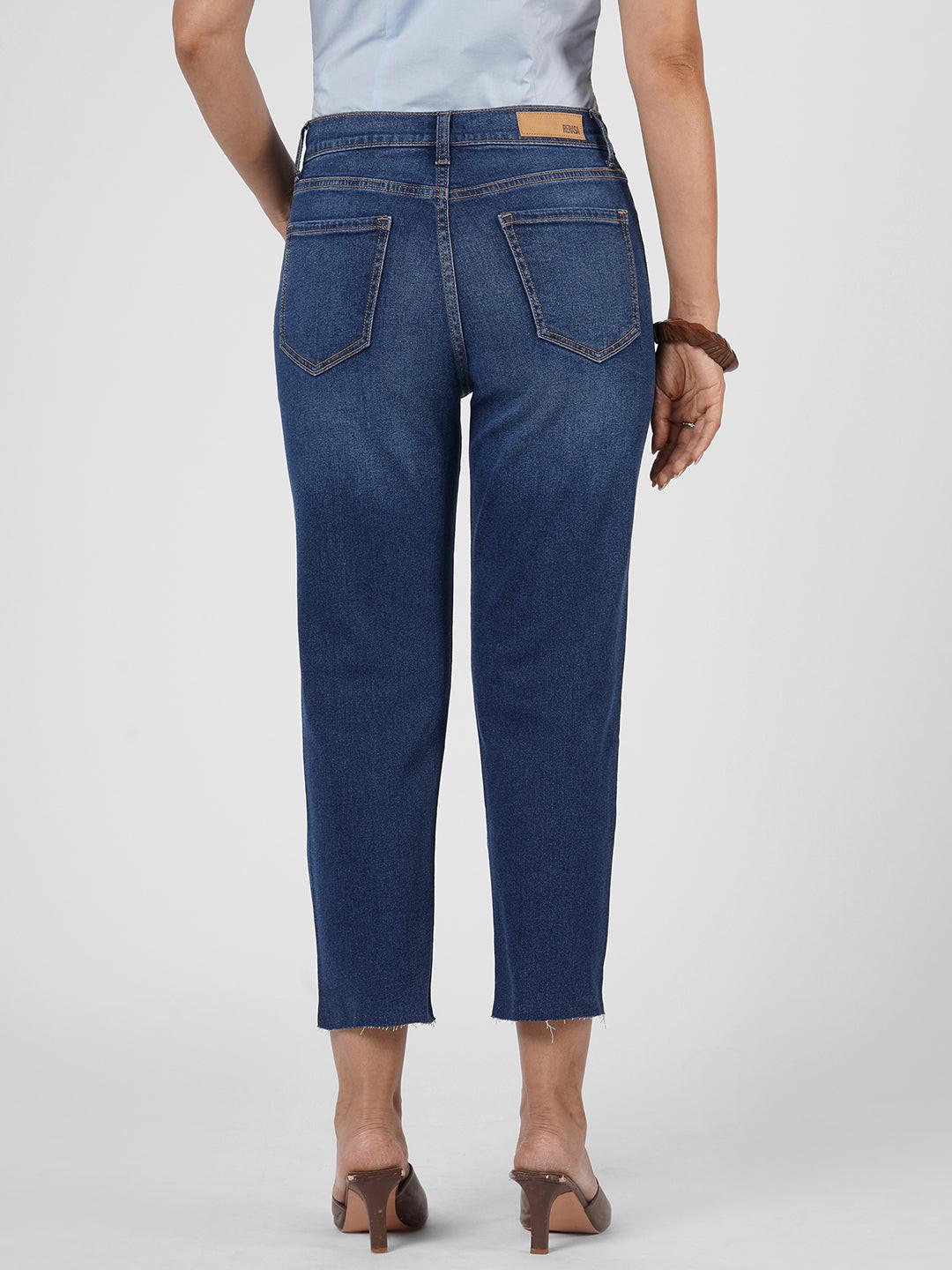 Stretchy Tapered Crop Jeans