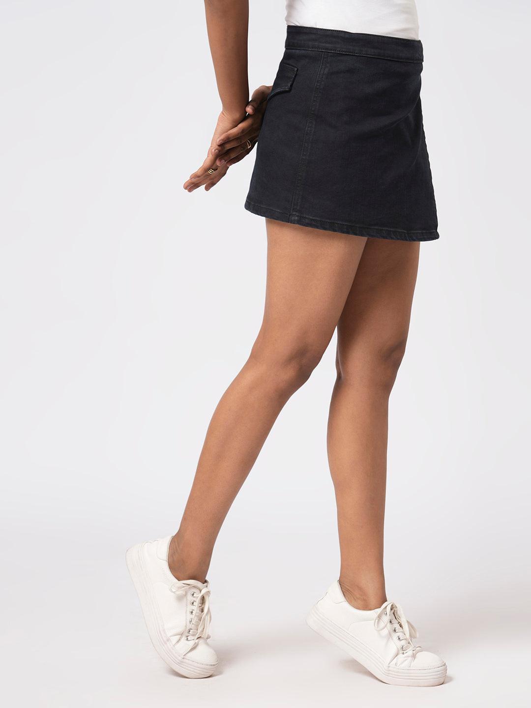 Denim Utility Mini Skirt.
