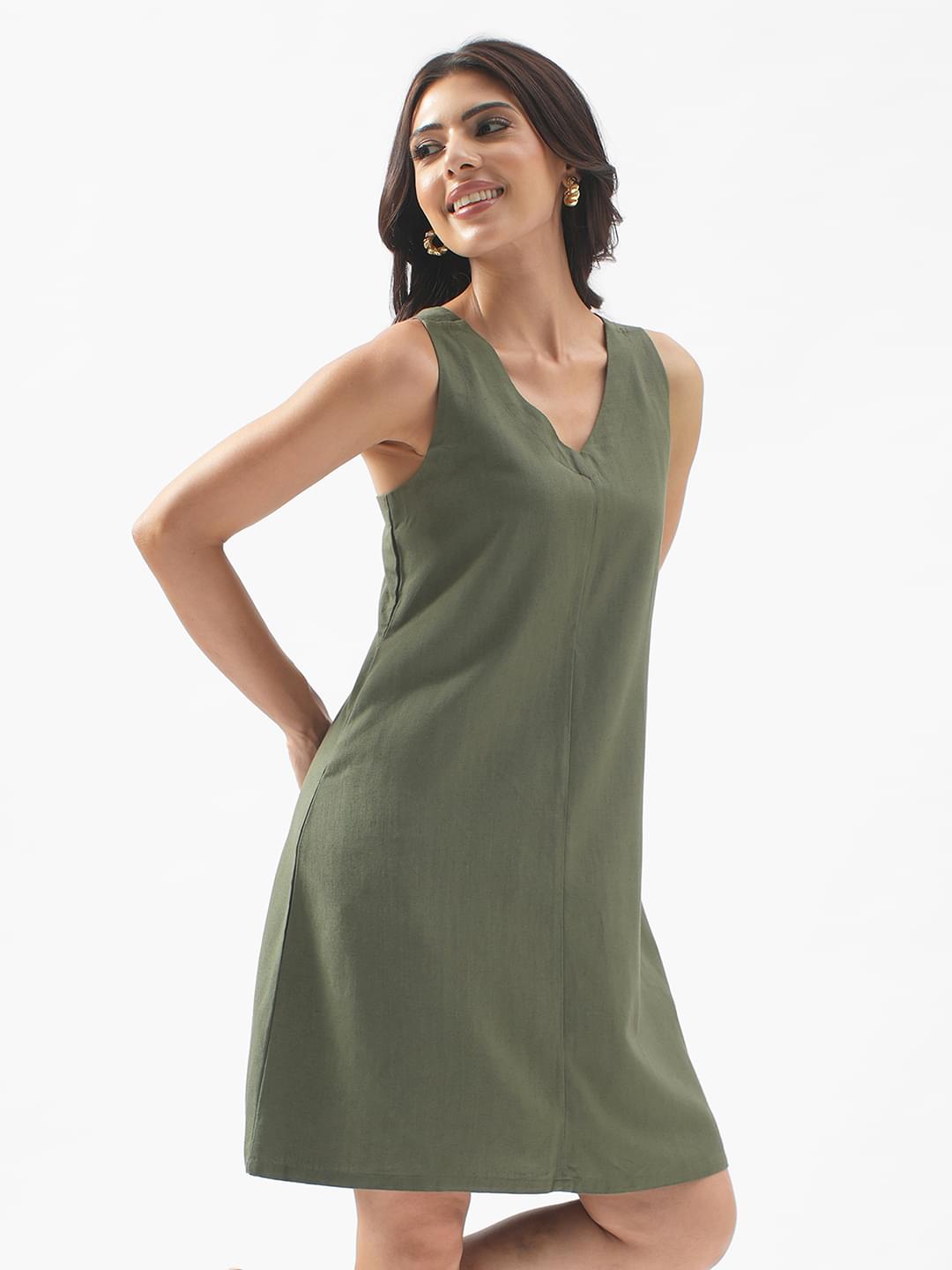 Rerasa V-Neck Mini Dress