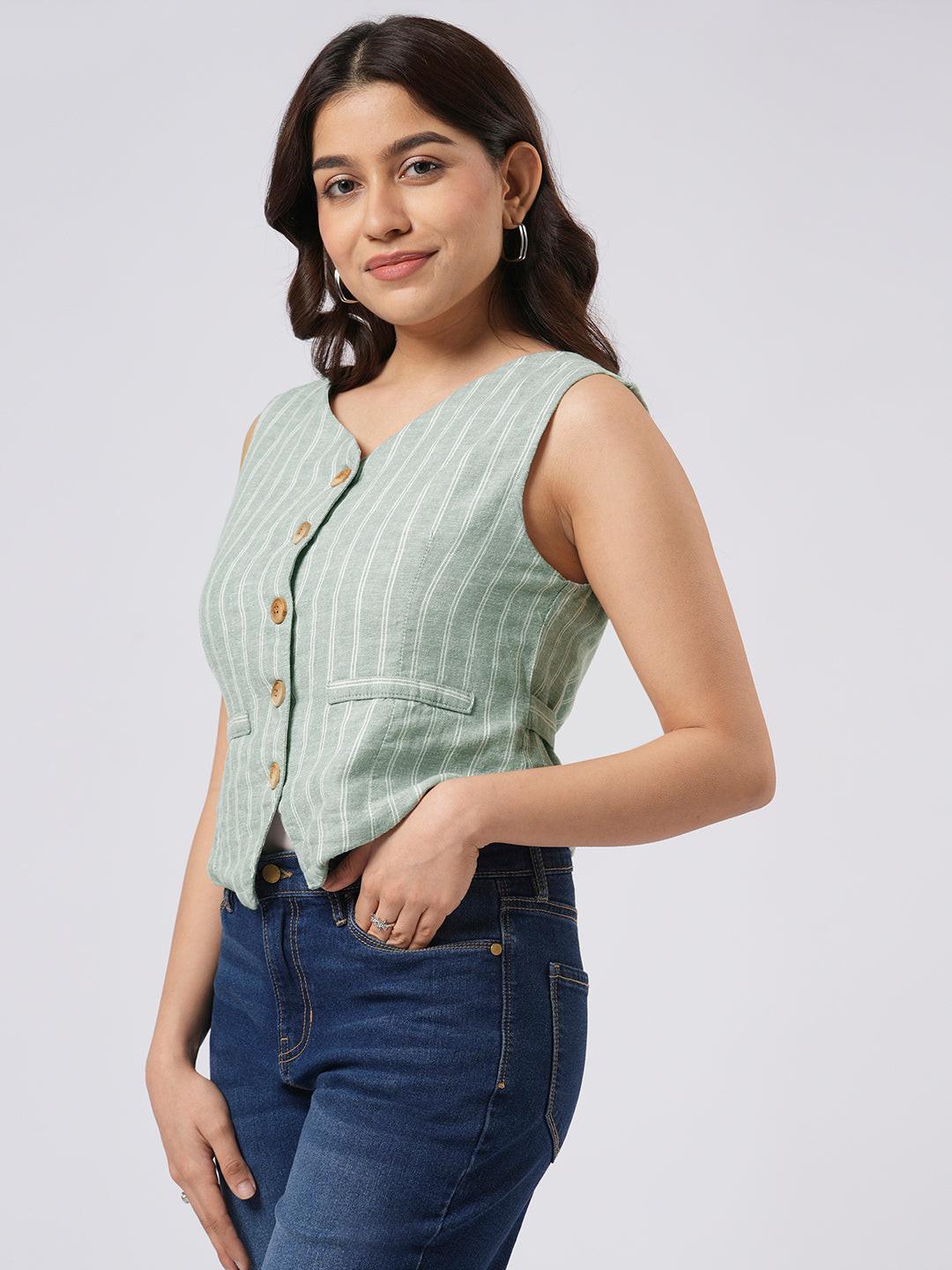 Linen Blend Vest Top.