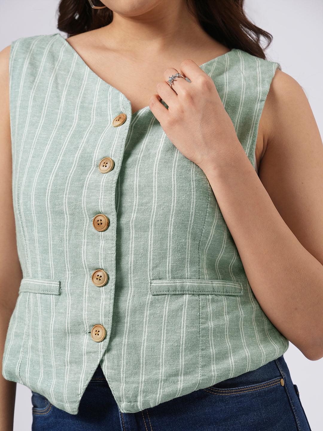 Linen Blend Vest Top.
