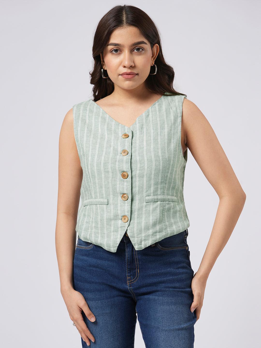 Linen Blend Vest Top.