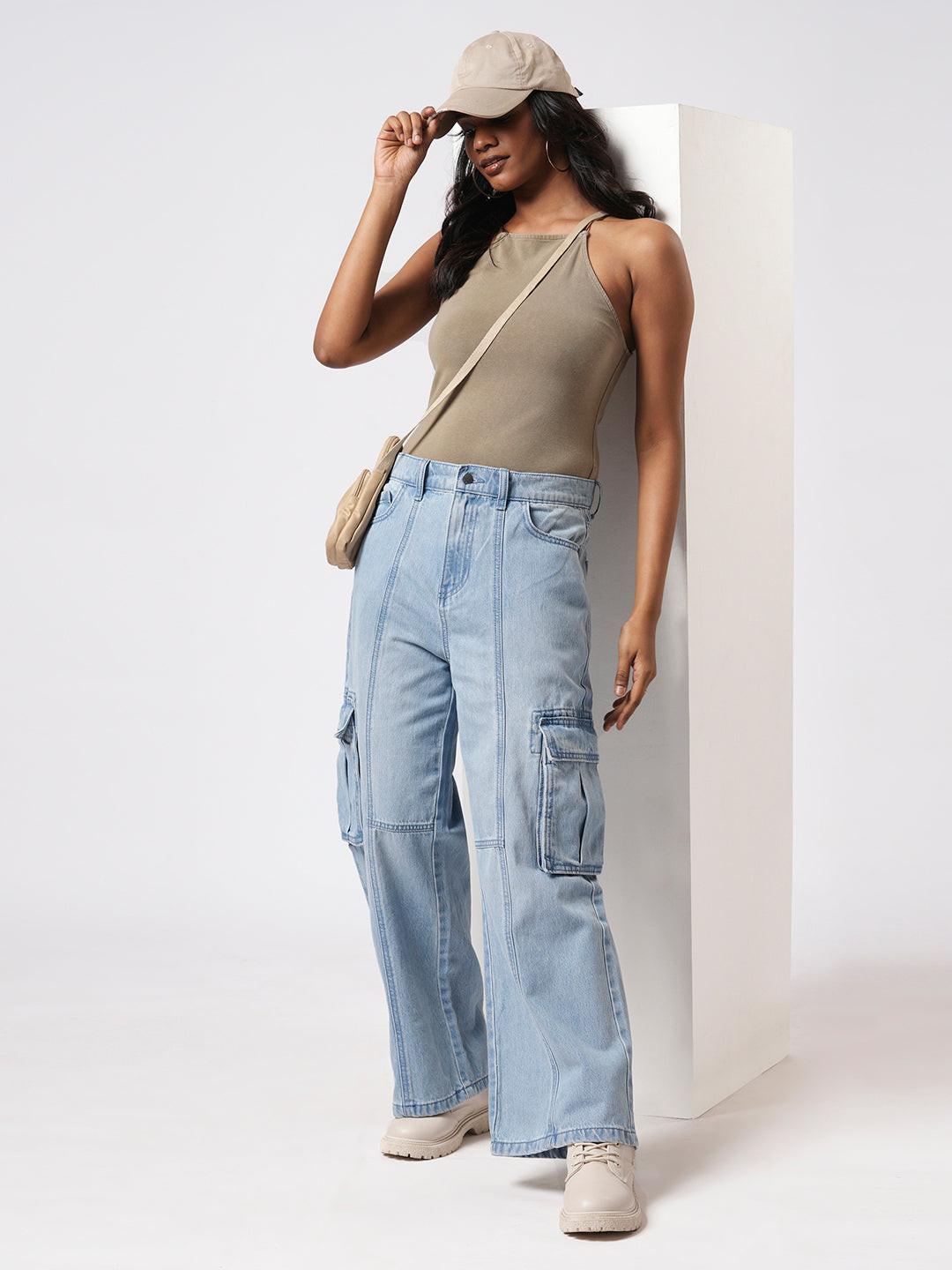Denim Wide Leg Cargo.
