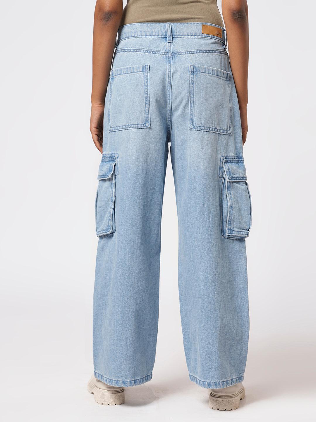 Denim Wide Leg Cargo.